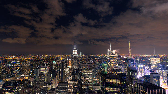 Manhattan cityscape with skyscrapers , New York City (panorama t © Ekaterina Elagina