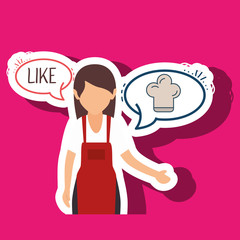 woman chef food meal vector illustration eps 10