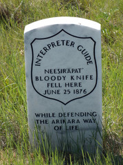 Arikara Bloody Knife's Memorial at Little Bighorn Battlefield MT (USA)