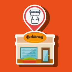 restaurant building food vector illustration eps 10