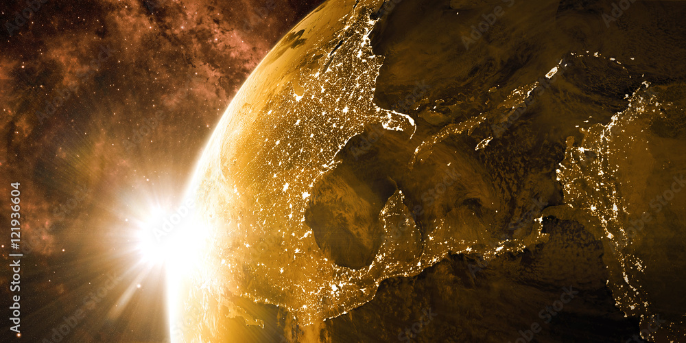 Canvas Prints orbital view on earth from space