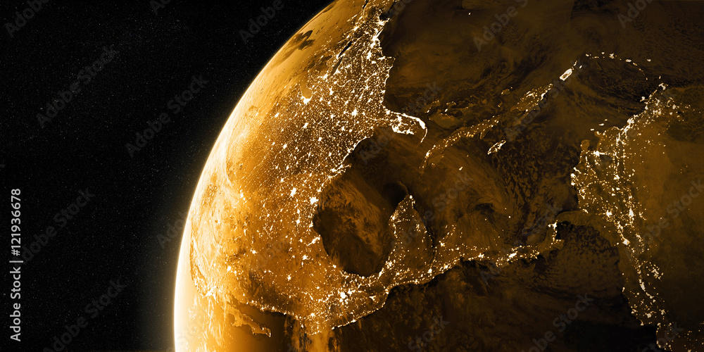 Canvas Prints orbital view on earth from space