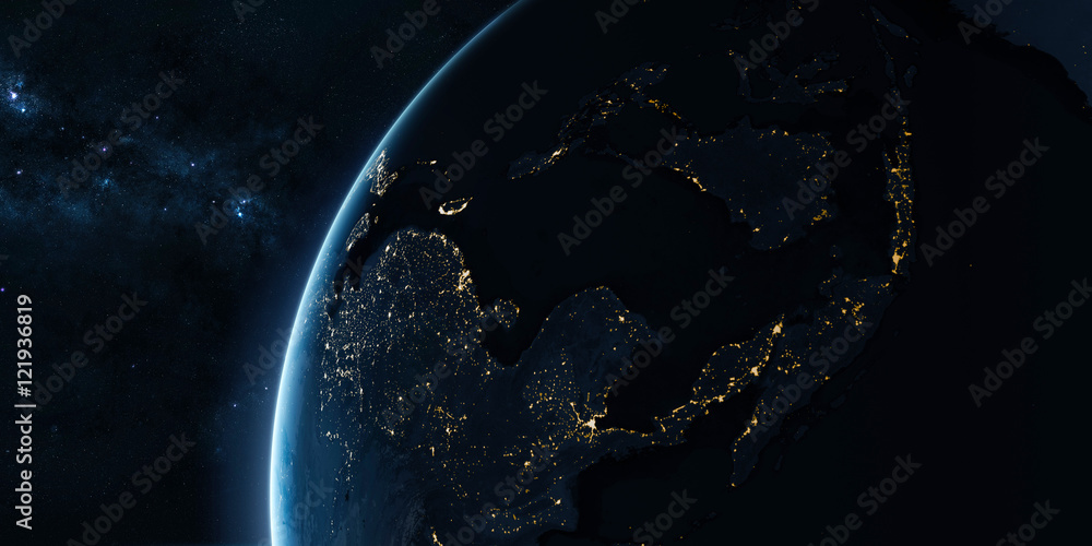Canvas Prints orbital view on earth from space