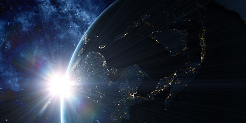 Orbital view on Earth from space