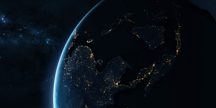 Fototapeta Orbital view on Earth from space