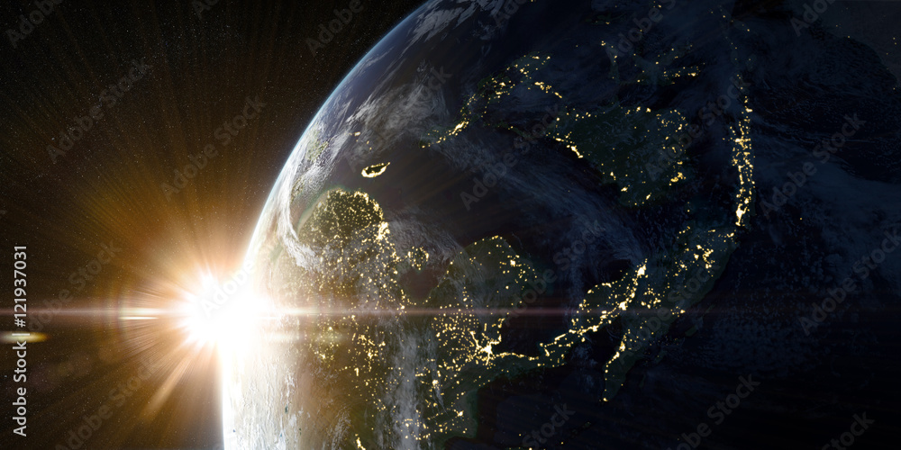 Canvas Prints orbital view on earth from space