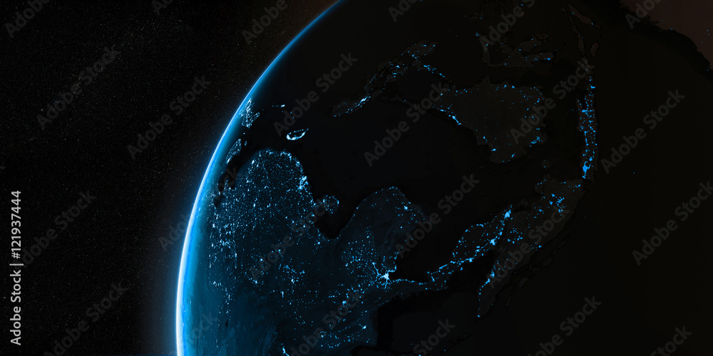 Canvas Prints orbital view on earth from space