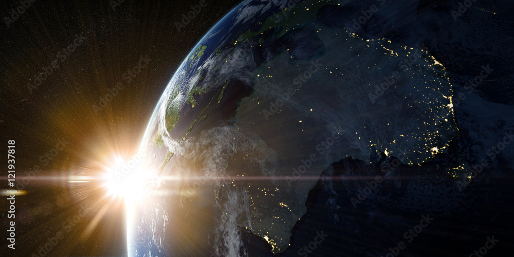 Canvas Prints orbital view on earth from space