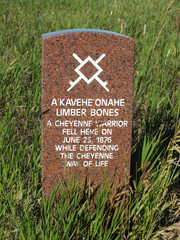 Cheyenne Limber Bones' Memorial Marker at Little Bighorn Battlefield MT (USA)
