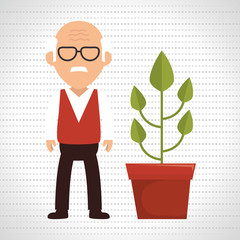 character pot plant vector illustration eps 10