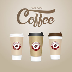 Coffee cup. Take away paper / plastic coffee cup vector illustration.