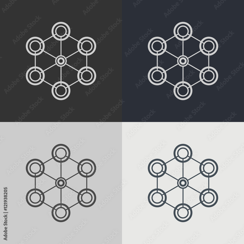 Poster abstract technology element. communication element. science. insignia.
