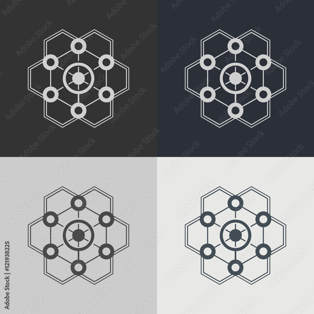 Aufkleber abstract technology element. communication element. science. insignia.