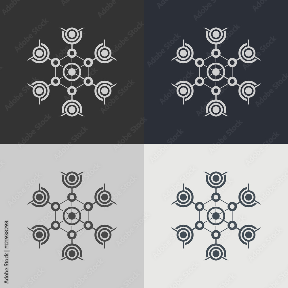 Aufkleber abstract technology element. communication element. science. insignia.