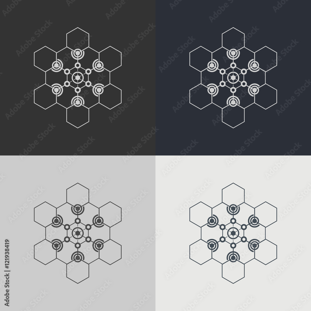 Aufkleber abstract technology element. communication element. science. insignia.