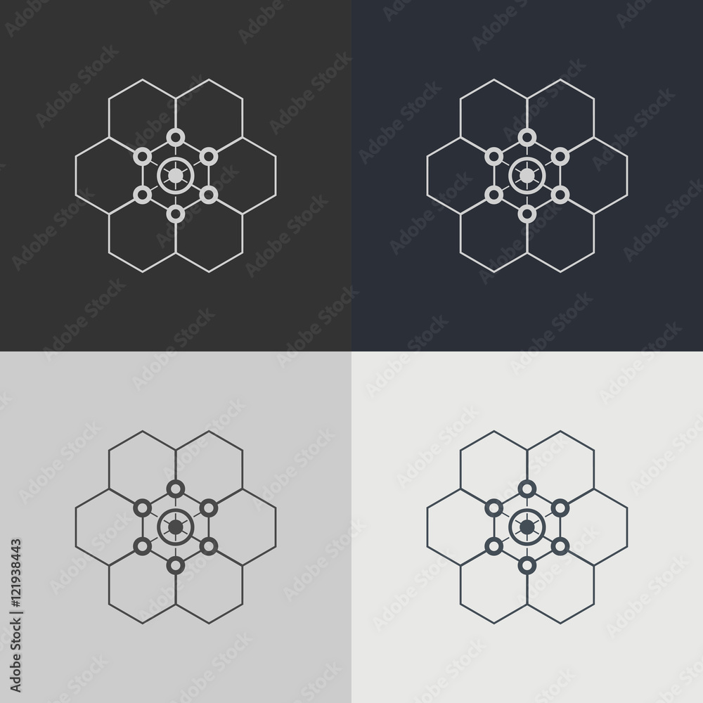 Poster abstract technology element. communication element. science. insignia.
