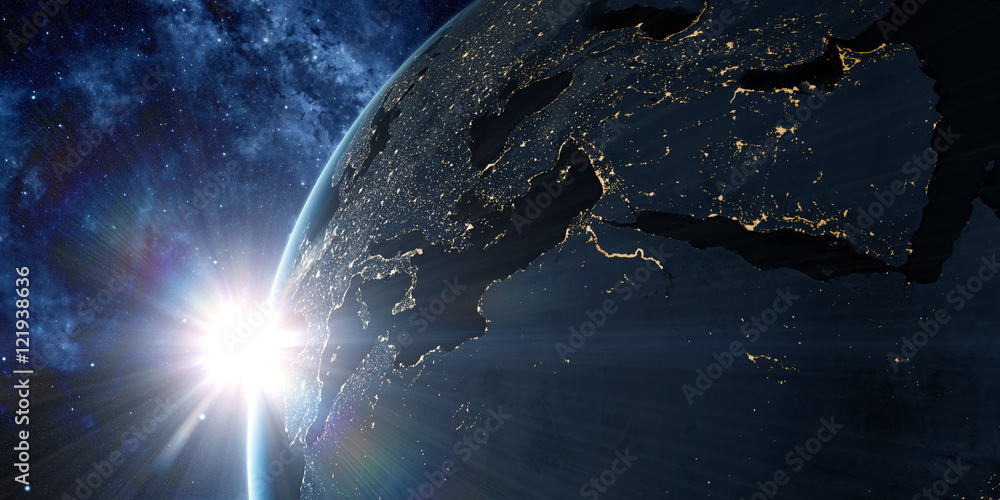 Canvas Prints orbital view on earth from space