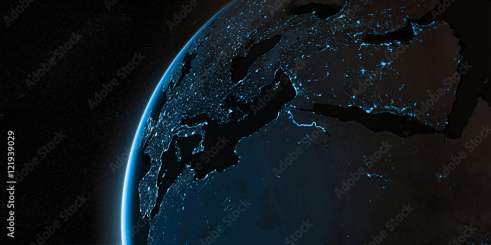 Canvas Prints orbital view on earth from space