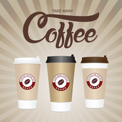 Coffee cup. Take away paper / plastic coffee cup vector illustration.
