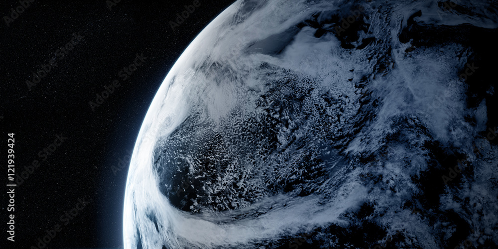 Canvas Prints orbital view on a planet from space