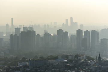 Air pollution over Seoul - South Korea. Ecological pollution is a very serious problem in Asia.