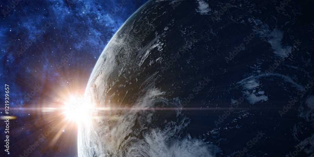 Wall mural orbital view on a planet from space