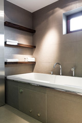 Modern concrete bathroom