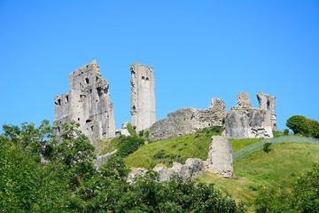 View of Corfe Castle.