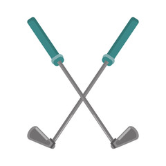 Clubs icon. Golf sport competition and hobby theme. Isolated design. Vector illustration