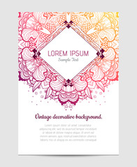 Invitation with hand drawn mandala pattern.