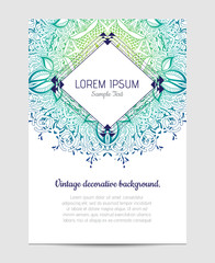 Invitation with hand drawn mandala pattern.