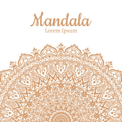 Invitation with hand drawn mandala pattern.