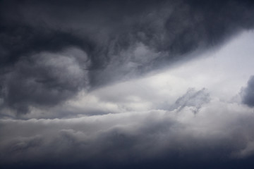 Dark Dramatic sky clouds before storm. landscape heavenly background