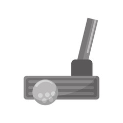 Ball and club icon. Golf sport competition and hobby theme. Isolated design. Vector illustration