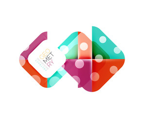 Colorful squares, geometric elements