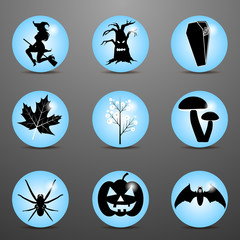 Autumn stylish icons Halloween for the web site