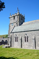 Fototapeta na wymiar View St Edwards church in the village centre, Corfe.