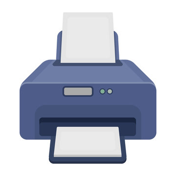 Printer icon in cartoon style isolated on white background. Typography symbol stock vector illustration.