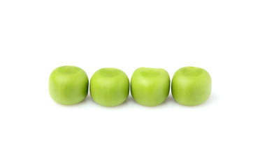 Green peas isolated.