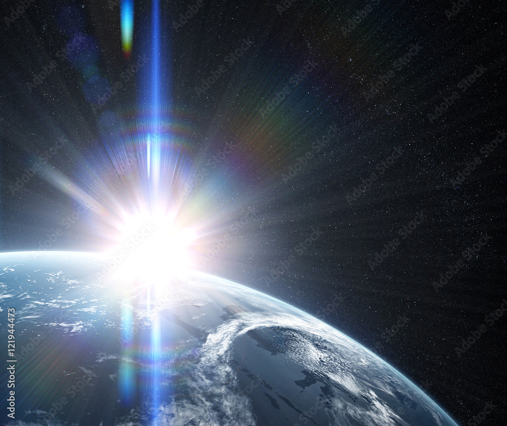 Canvas Prints orbital view on a planet from space