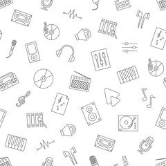 Music pattern black icons