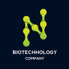Abstract letter N logo icon vector design.biotechnology molecule atom dna chip symbol.Medicine,science,technology,laboratory,electronics logotype