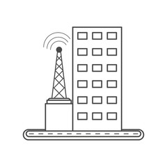 Building with windows icon. Architecture city and real estate theme. Isolated design. Vector illustration