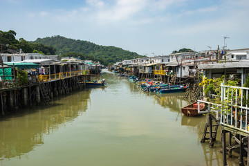 Fototapeta na wymiar Tai O Fishing Village (大澳漁村) in Hong Kong, China 