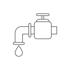 Tap with water drop icon. Technology industry and plumbing theme. Isolated design. Vector illustration