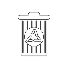 Trash with recycle symbol icon. Ecology and conservation theme. Isolated design. Vector illustration