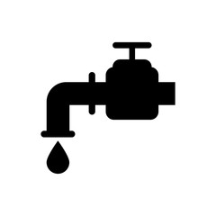 Tap with water drop icon. Technology industry and plumbing theme. Isolated design. Vector illustration