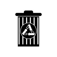 Trash with recycle symbol icon. Ecology and conservation theme. Isolated design. Vector illustration