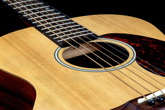 Acoustic Guitar Oblique Close Up
