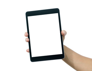 Hand holding tablet computer